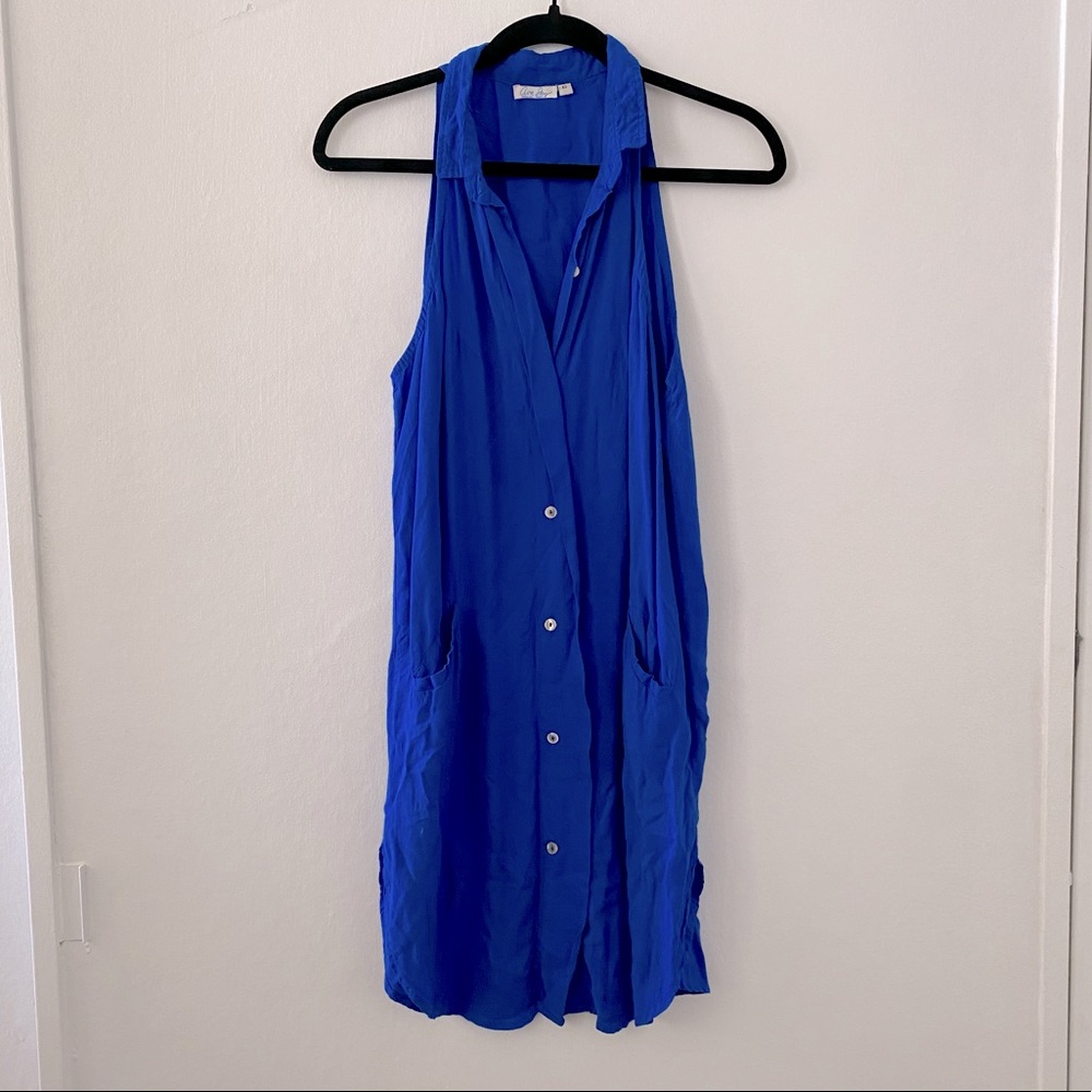 Ava Sky Fighting Eel Sleeveless shirt dress XS